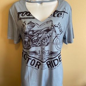 NWOT v neck motorcycle shirt